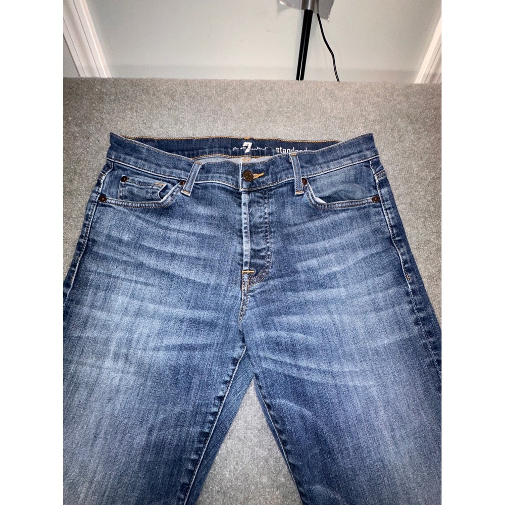 7 For All Mankind Standard Straight Leg Jeans Mens 33 Medium Wash Button Fly